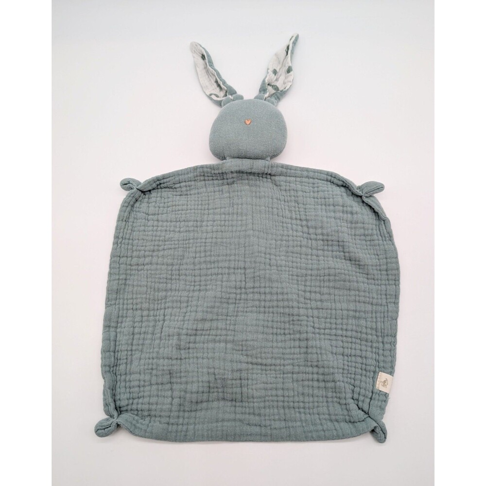 Amazon Sage Green Muslin Organic Cotton Bunny Lovey Security Blanket Mikito